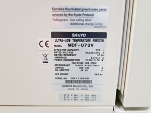 Thumbnail image of Sanyo VIP Series MDF-U73V -80˚c Ultra Low Temperature (ULT) Freezer