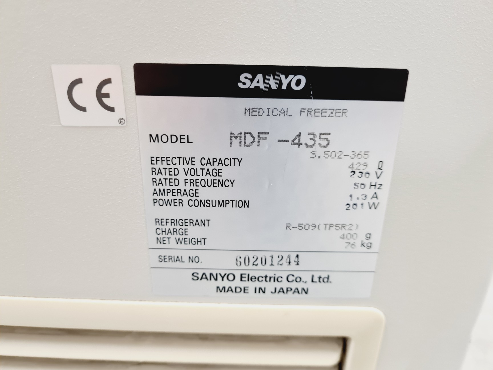 Image of Sanyo MDF-435 Medical Ultra-Low Chest Freezer -45ºc Lab