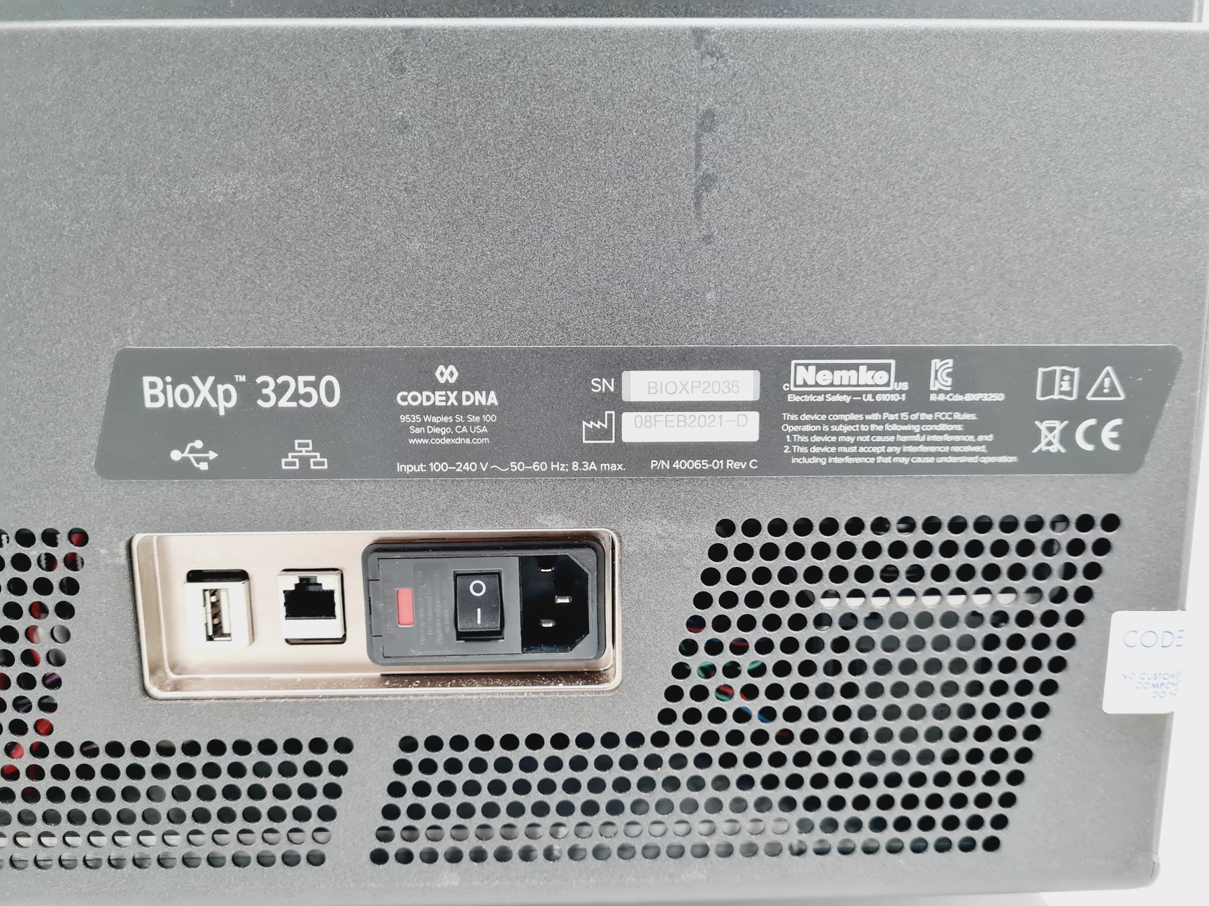 Image of Codex DNA Telesis BioXP 3250 System Automated Synthetic Biology Workstation