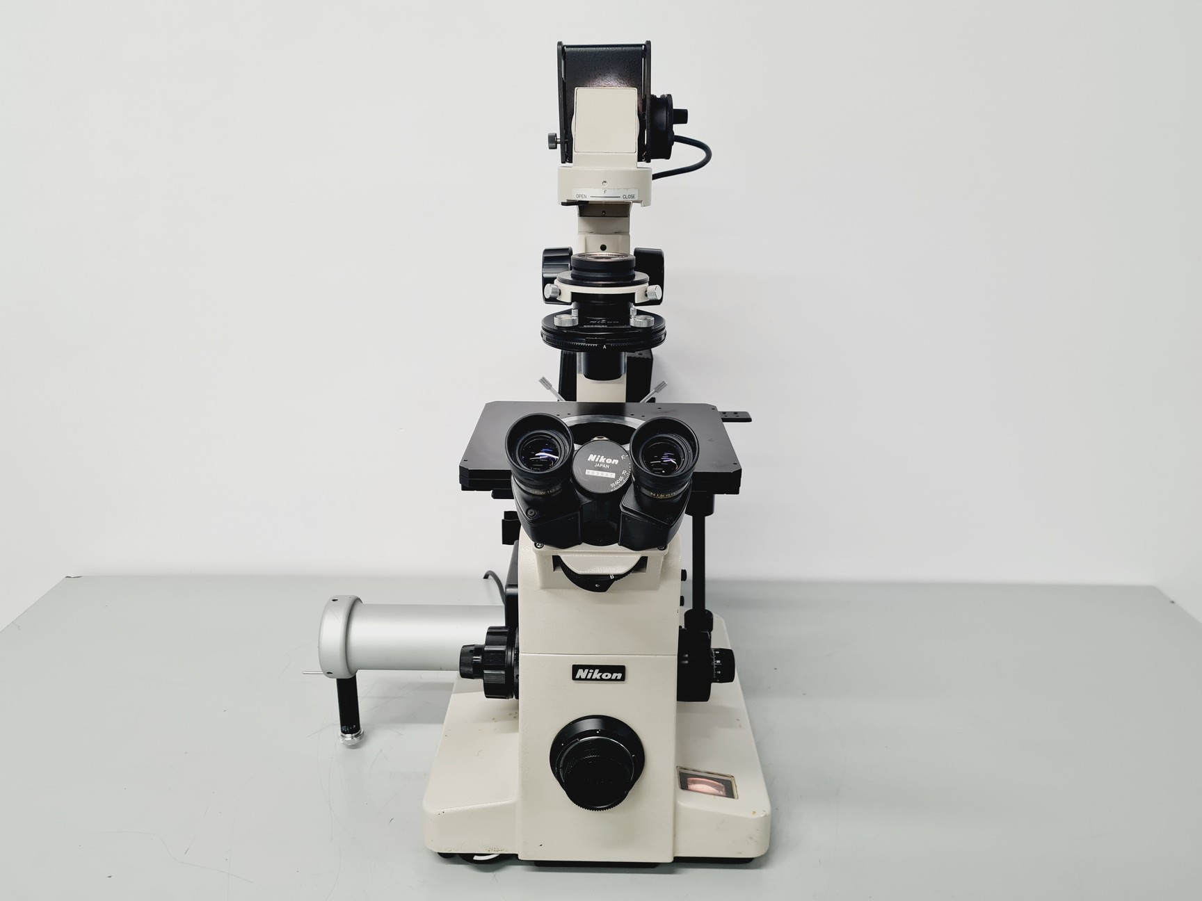 Image of Nikon Diaphot Microscope with Nikon Mercury Lamp PSU HBO-100W/2