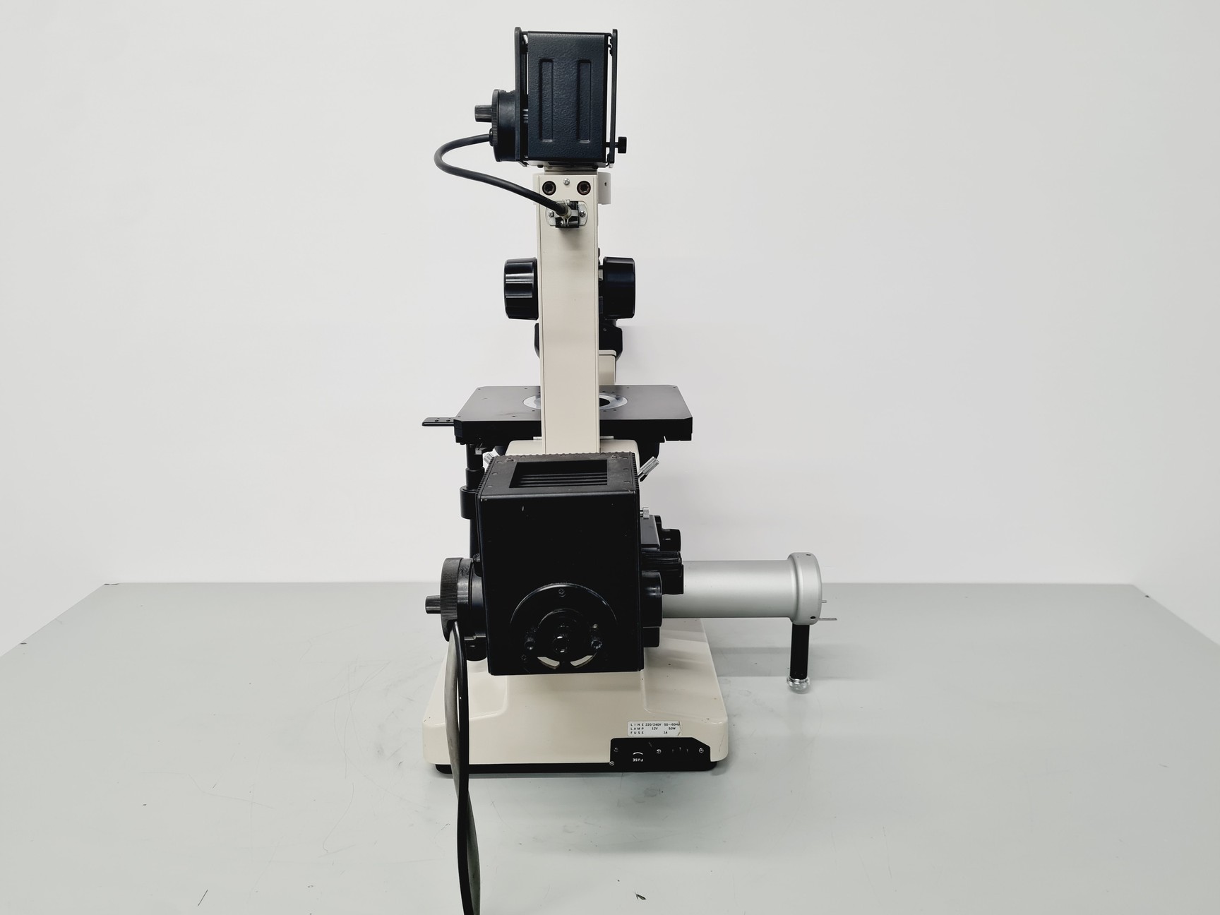 Image of Nikon Diaphot Microscope with Nikon Mercury Lamp PSU HBO-100W/2