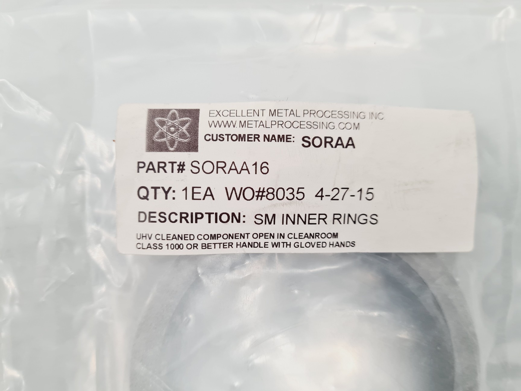 Image of Angstrom ONXY-3 Cathode (3inch dia) various parts 