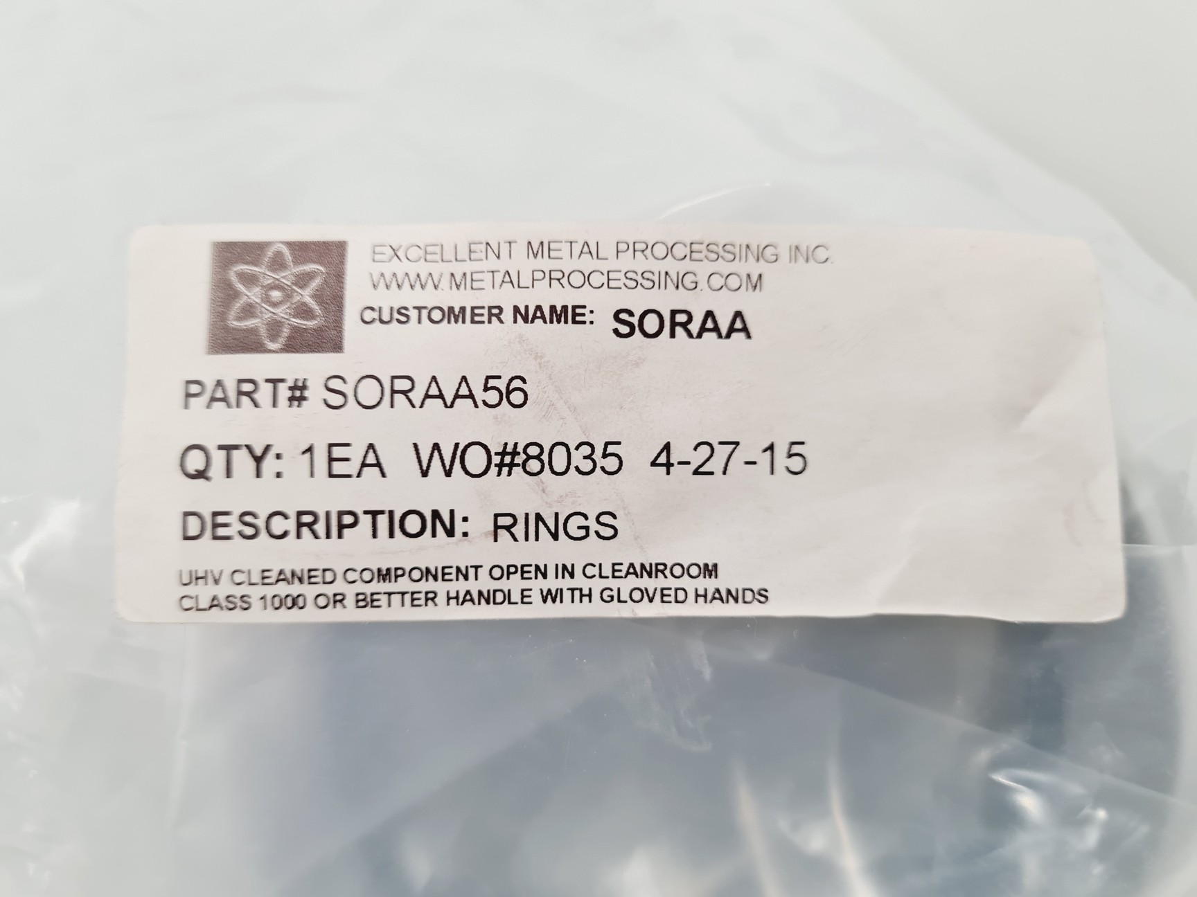 Image of Angstrom ONXY-3 Cathode (3inch dia) various parts 