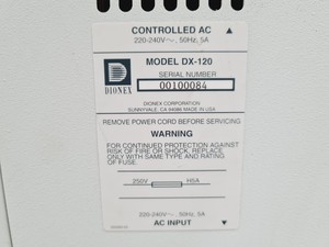 Thumbnail image of Dionex DX-120 Ion Chromatograph 