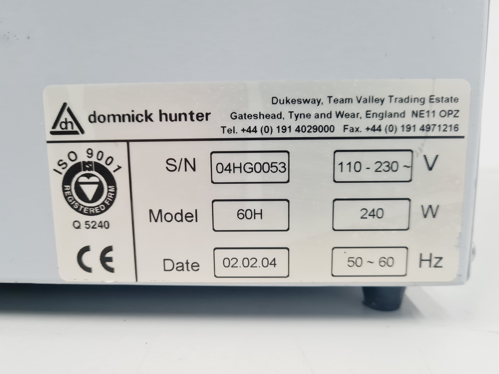 Image of Domnick Hunter 60H Hydrogen Generator