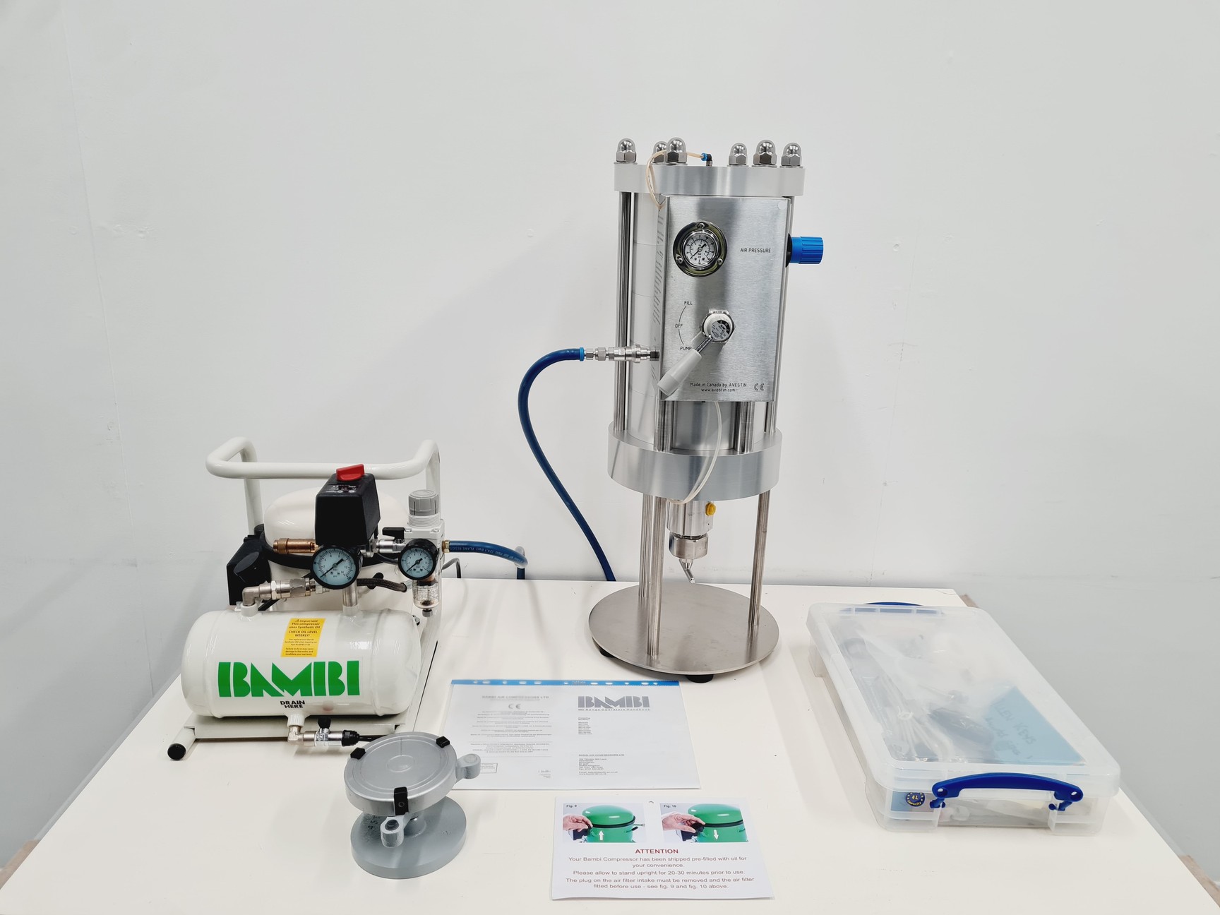 Image of Avestin French Press with Bambi 35/20 Air Compressor 