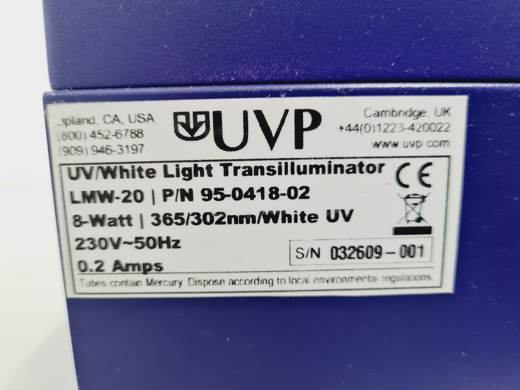 Image of UVP BioSpectrum 315 Imaging system with UVP White/2UV Transilluminator