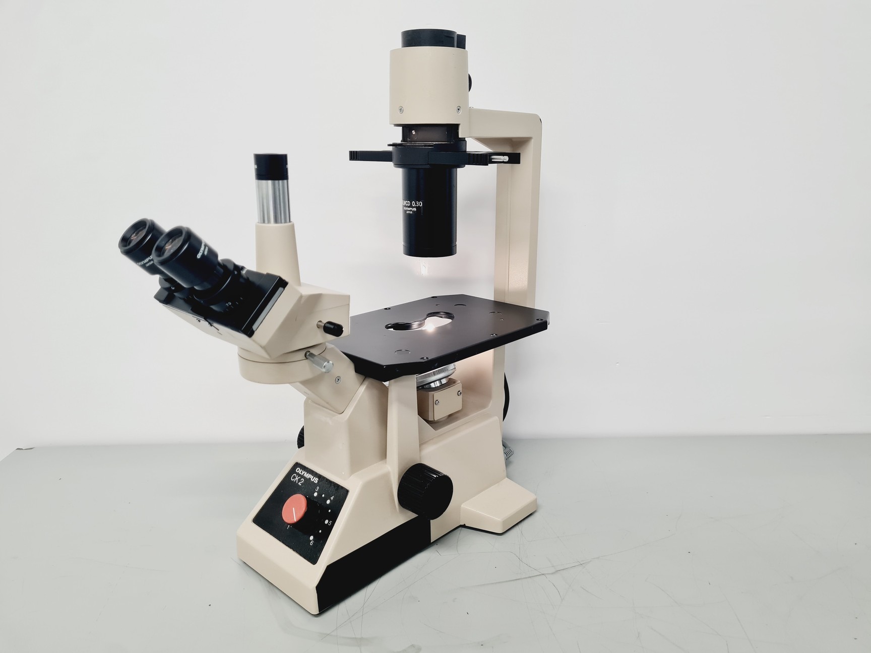 Image of Olympus CK 2 Microscope w/ 4 x Objectives Lab