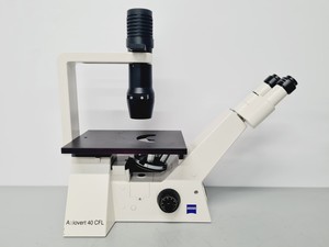 Thumbnail image of Carl Zeiss Axiovert 40 CFL Microscope w/ 4 x Objectives Lab