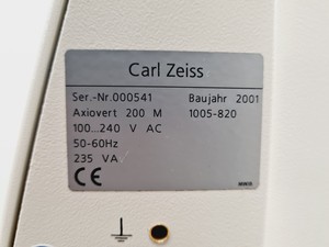 Thumbnail image of Carl Zeiss Axiovert 200M with 4 x Objectives 