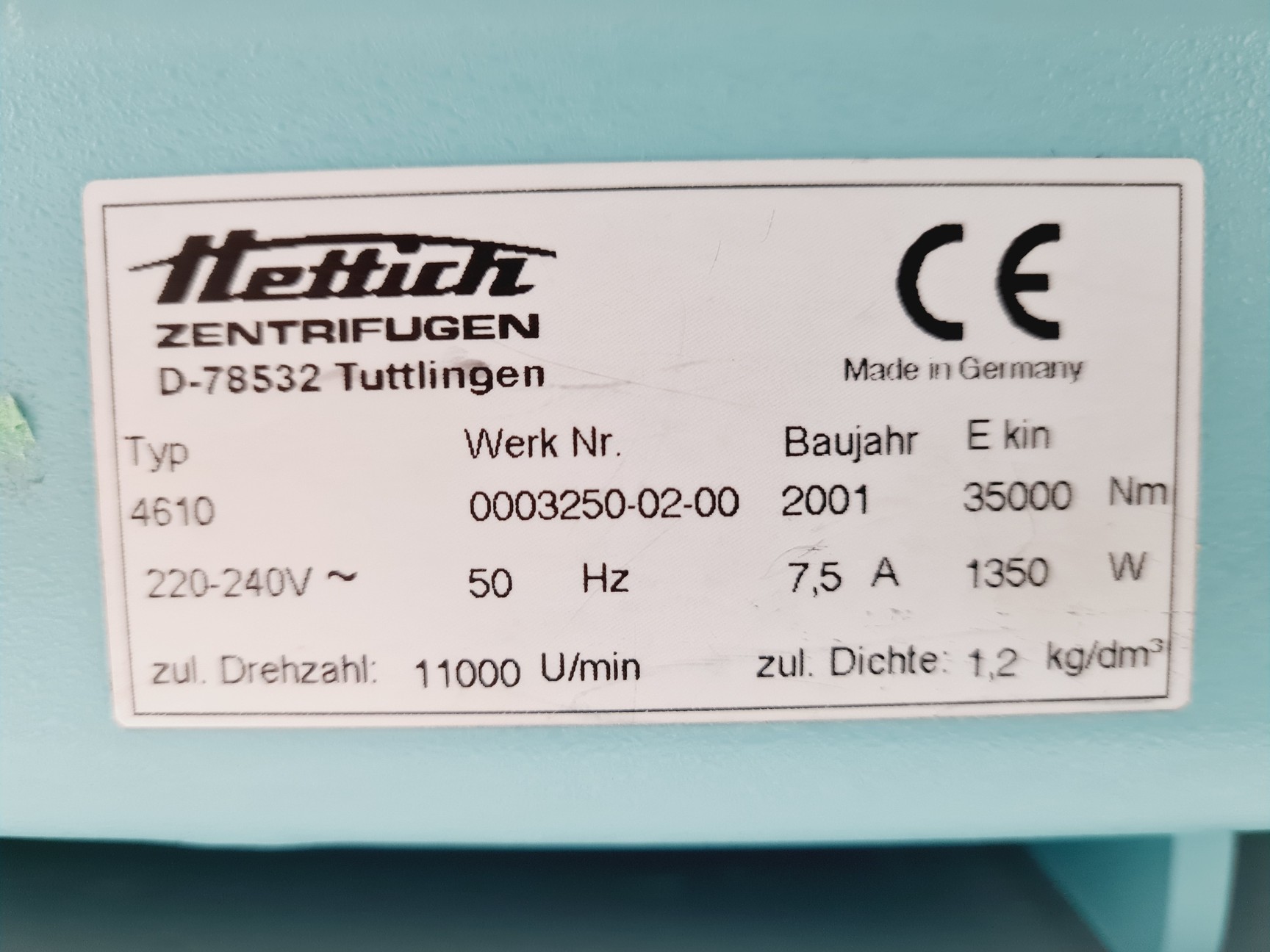 Image of Hettich Rotina 46 R 4610 Centrifuge