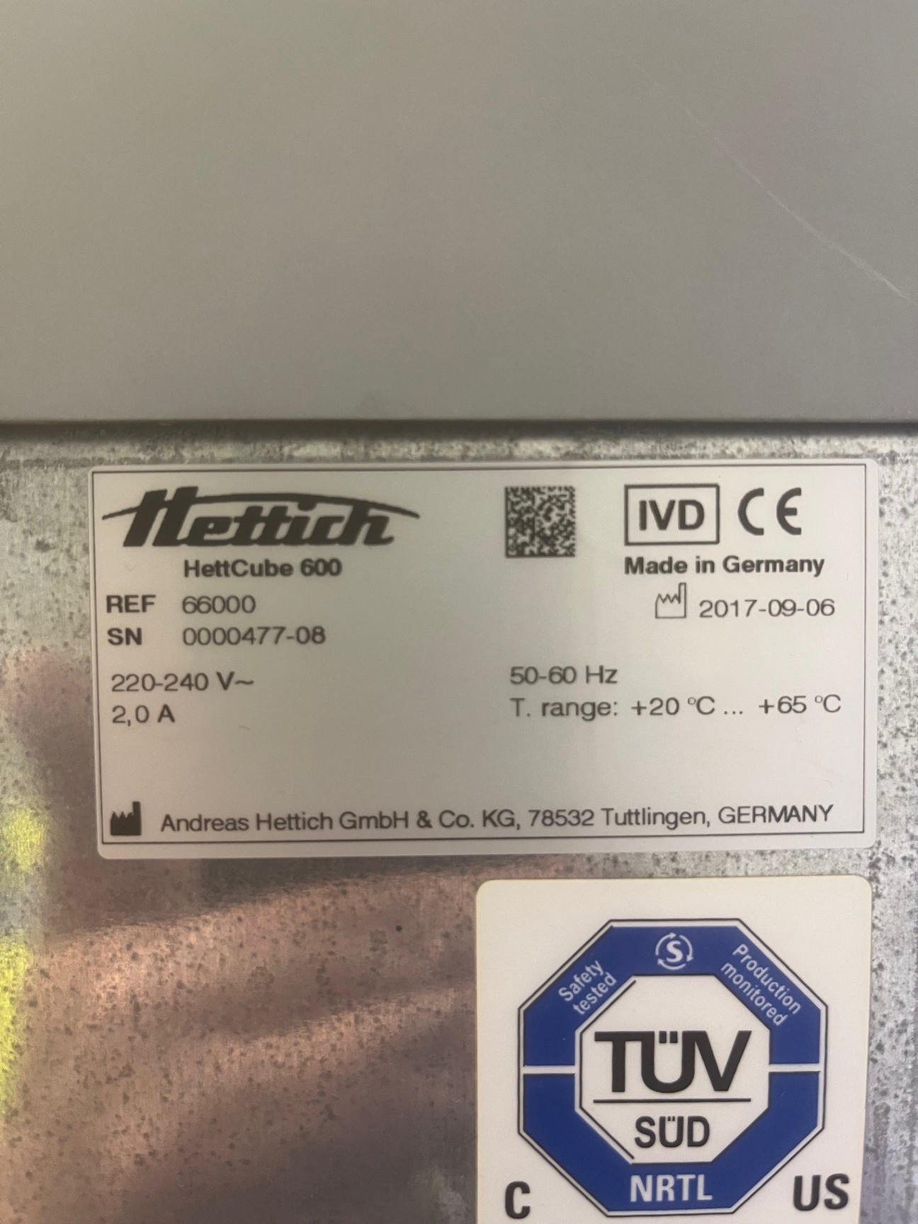 Image of Hettich HettCube 600 Ultra Low Freezer Lab