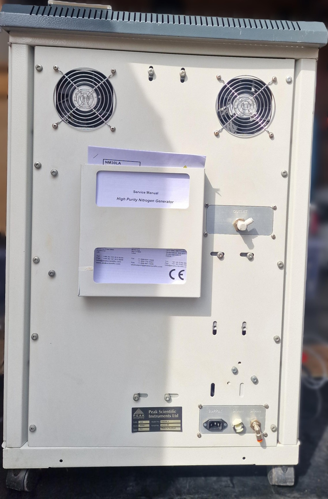 Image of Peak Scientific NM30LA High Purity Nitrogen Generator Lab