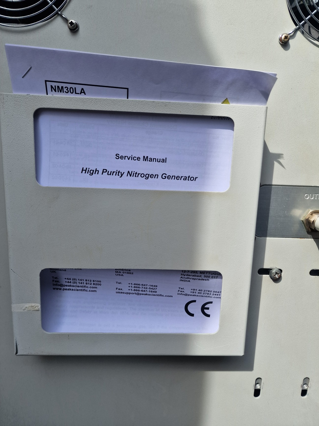 Image of Peak Scientific NM30LA High Purity Nitrogen Generator Lab