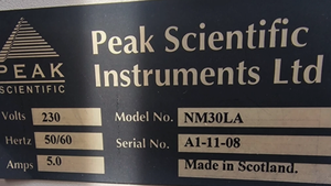 Thumbnail image of Peak Scientific NM30LA High Purity Nitrogen Generator Lab