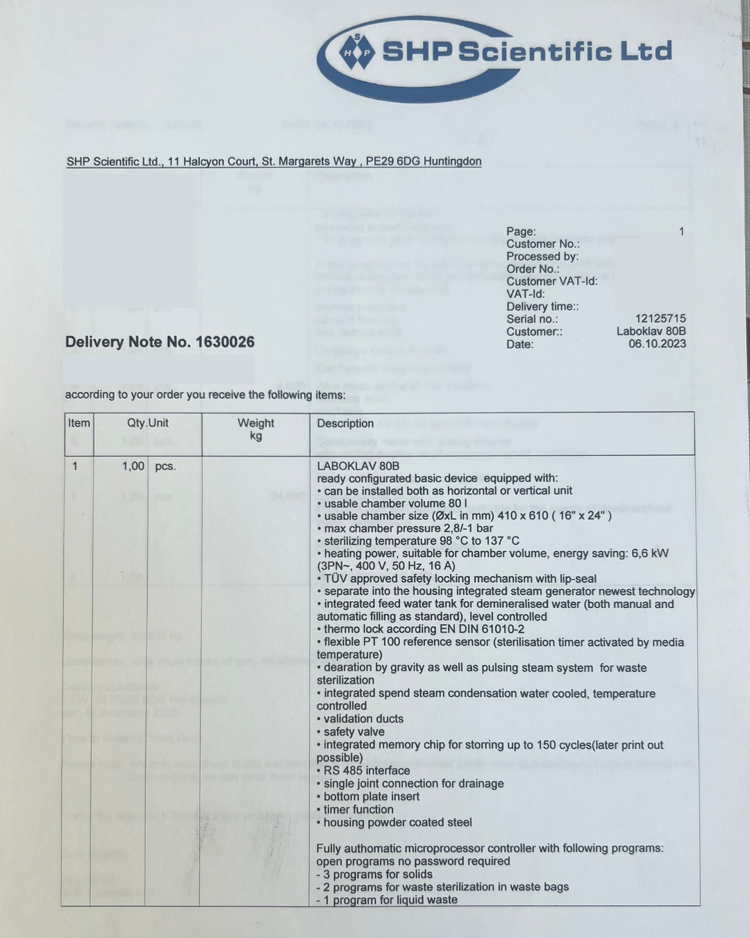 Image of Laboklav 80B Autoclave (80L, Refurbished 2023) Lab