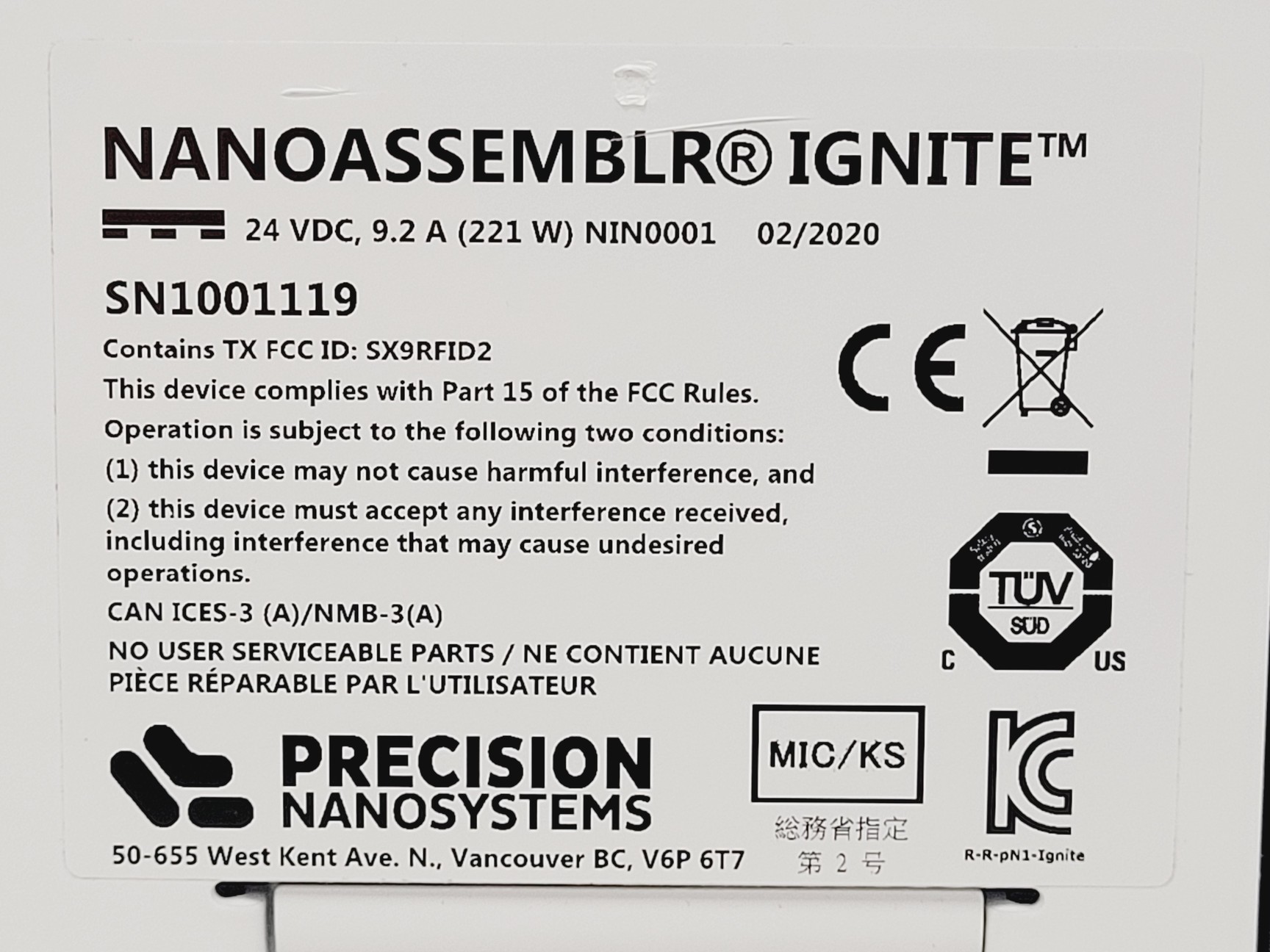 Image of Precision Nanosystems NanoAssemblr Ignite Nanoparticle Formulation System Lab