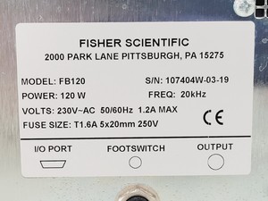 Thumbnail image of Fisherbrand Model 120 Sonic Dismembrator w/ CL-18 Probe Lab