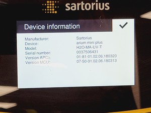 Thumbnail image of Sartorius Arium Mini H20-MA-UV-T Water Purification System Lab
