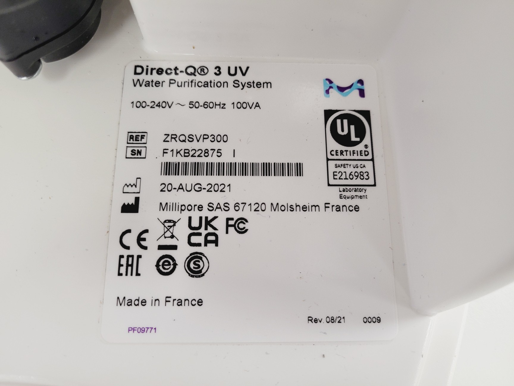 Image of Millipore Direct-Q 3 UV Benchtop Water Purifier Lab