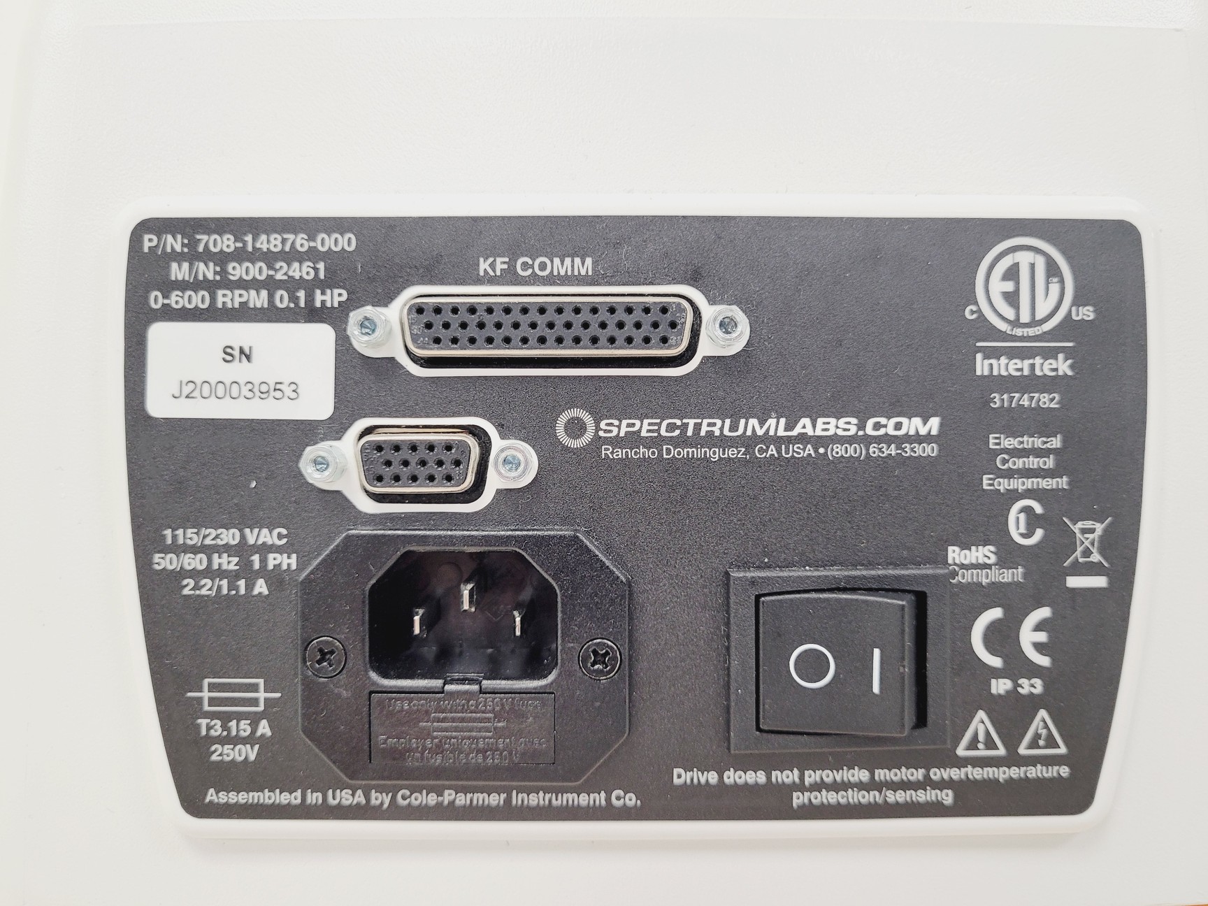Image of Spectrum Labs KrosFlo TFF System KR2i Peristaltic Pump Spares/Repair Lab
