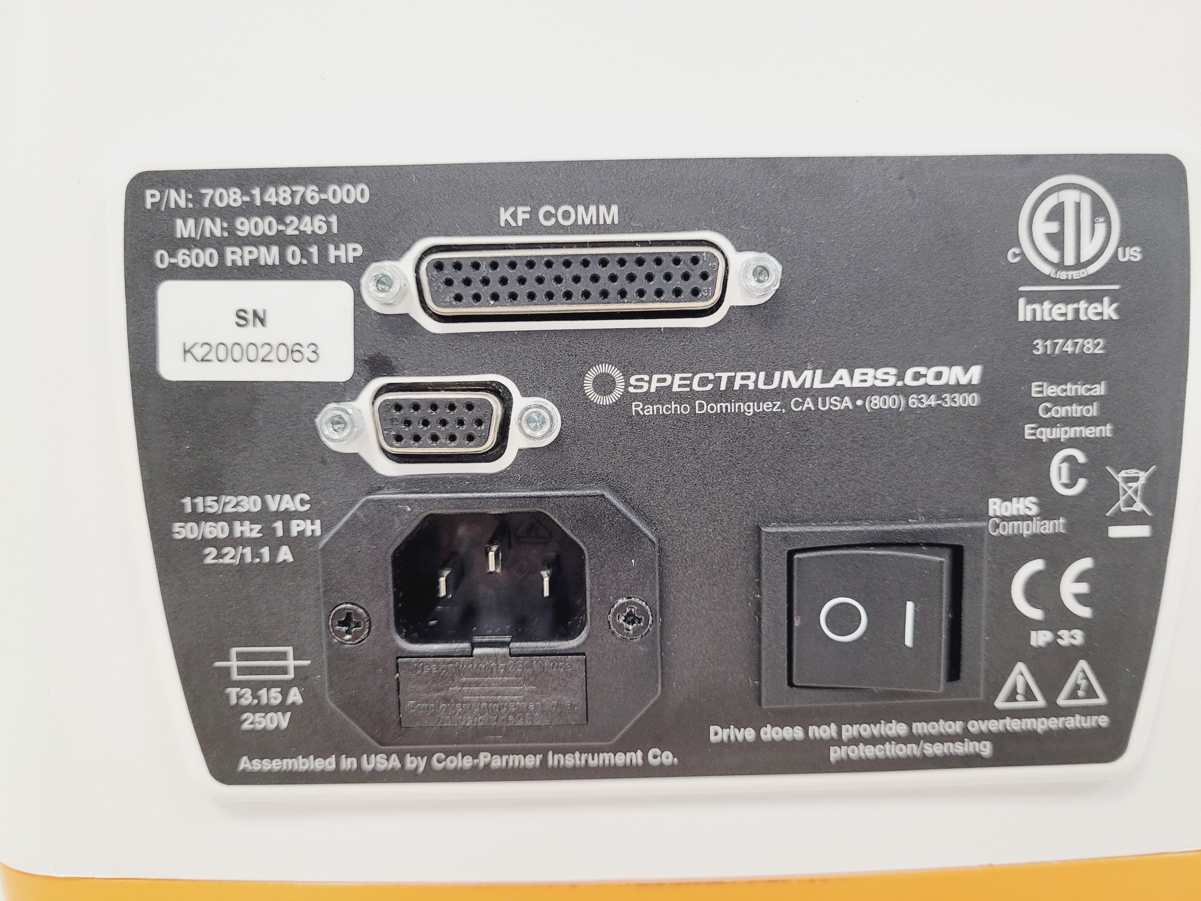 Image of Spectrum Labs KrosFlo TFF System KR2i Peristaltic Pump w/ ACSS-20K Balance