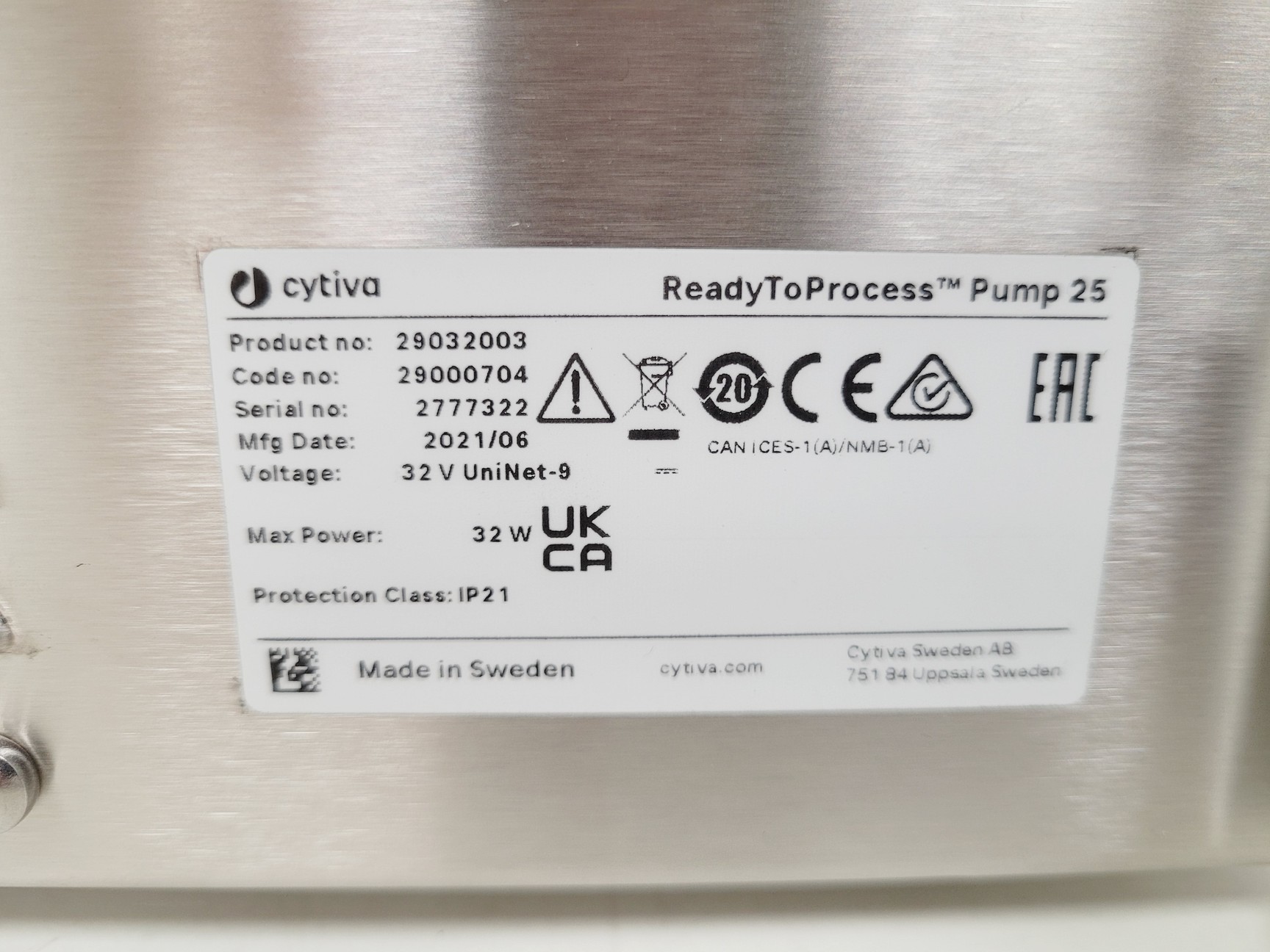 Image of Cytiva ReadyToProcess Pump25 Peristaltic Pump Lab