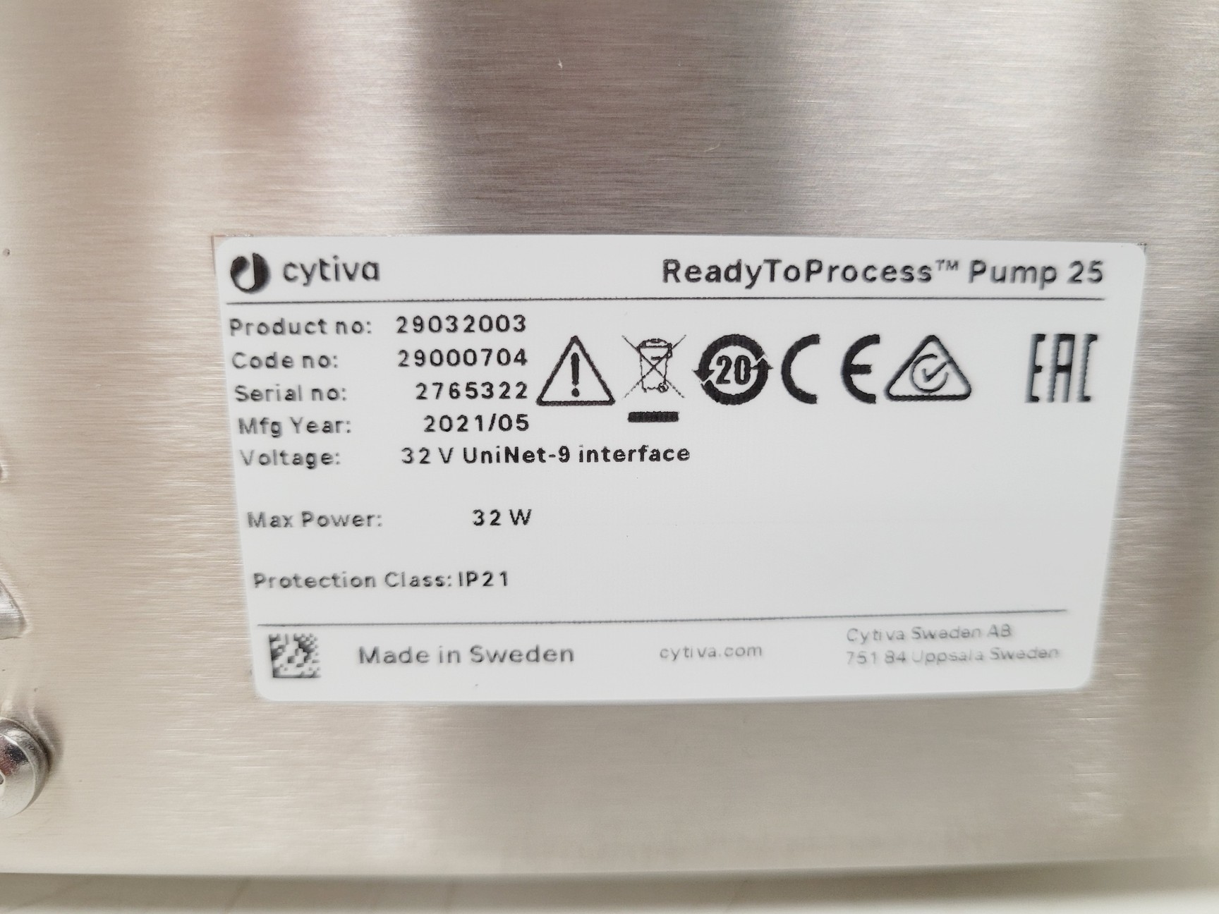 Image of Cytiva Model ReadyToProcess Pump25 Lab