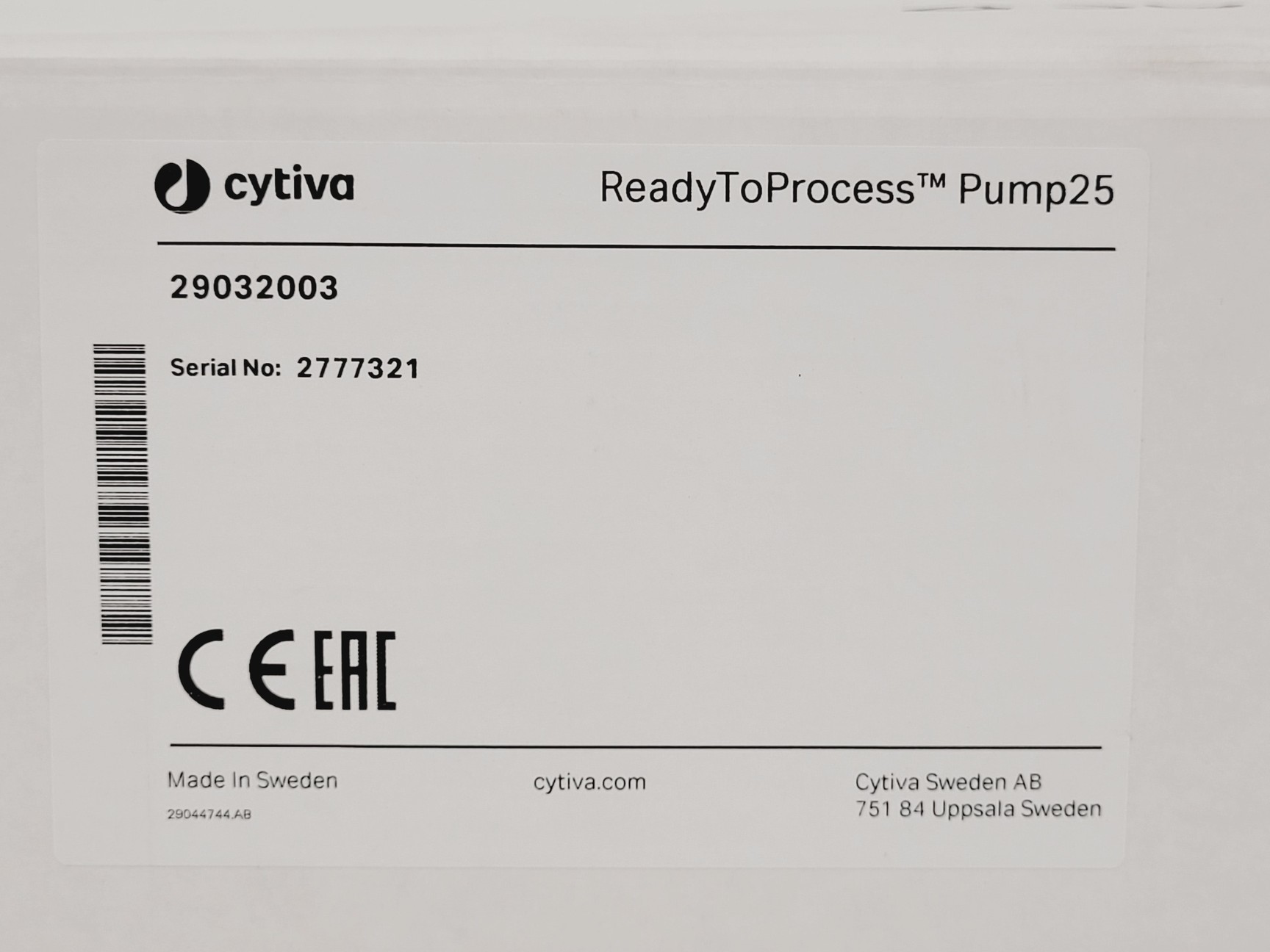 Image of New Cytiva ReadyToProcess Pump25 Lab