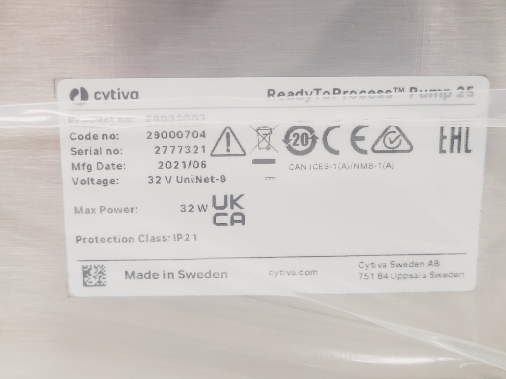 Image of New Cytiva ReadyToProcess Pump25 Lab