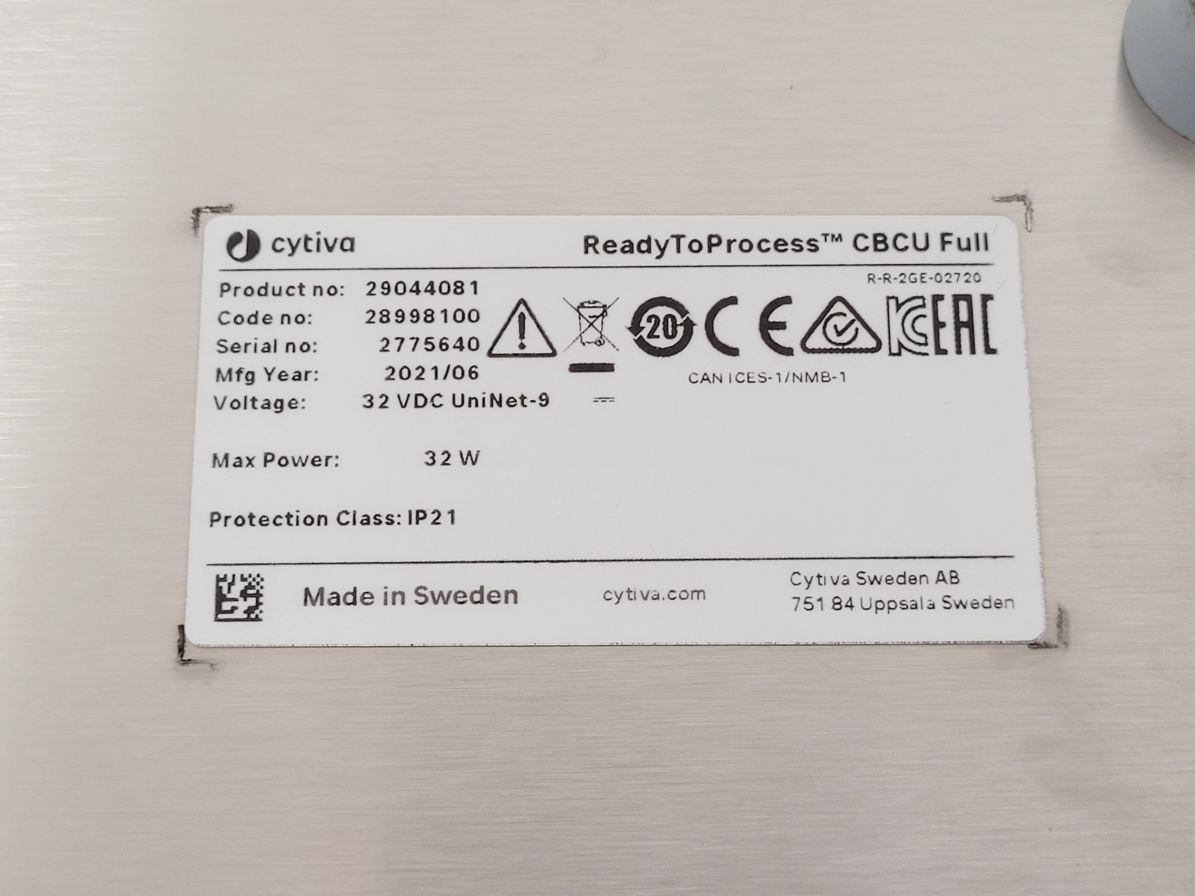 Image of Cytiva 29044081 ReadyToProcess CBCU Unit for WAVE 25 Bioreactor System Lab