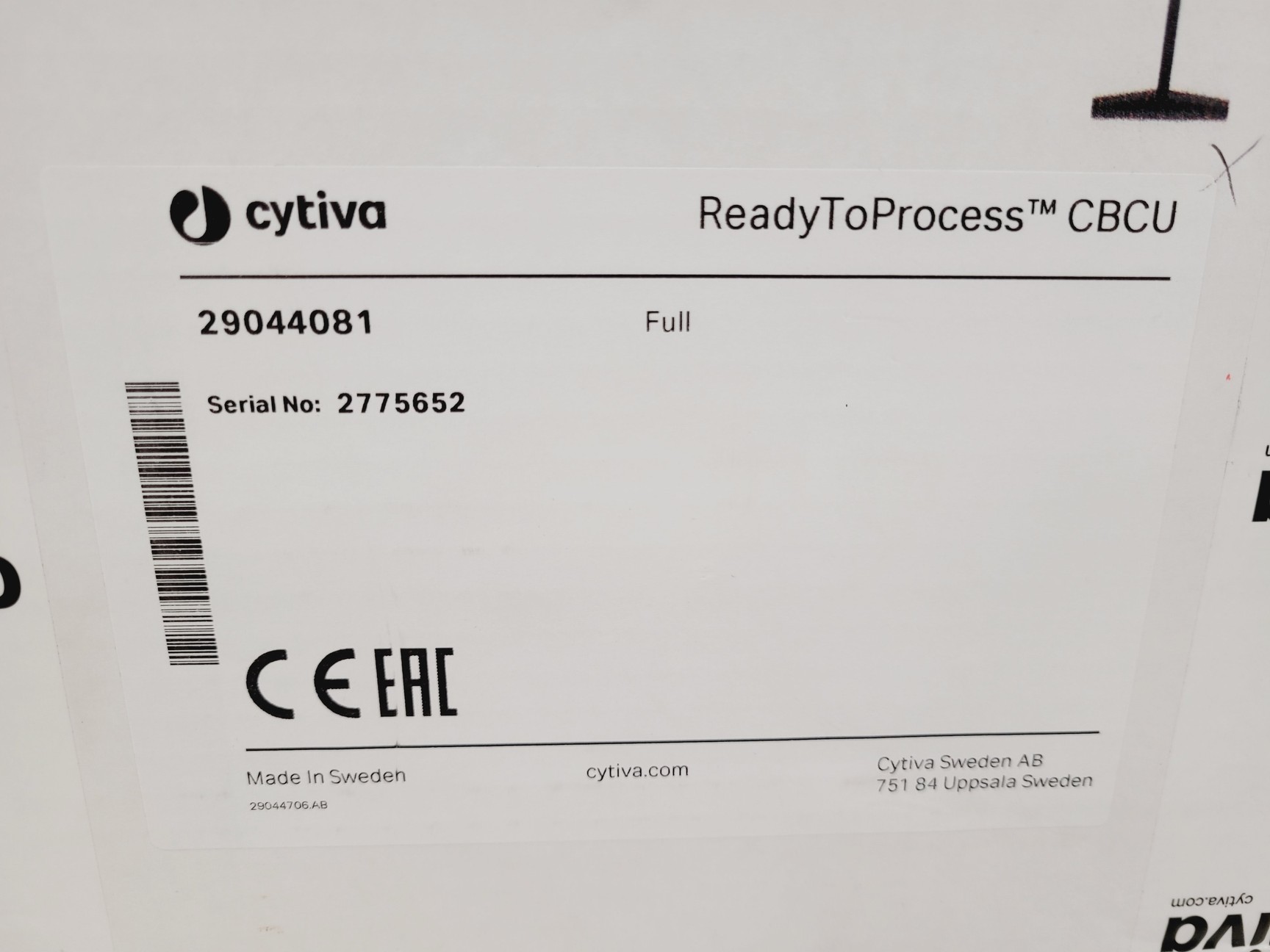Image of New Cytiva 29044081 ReadyToProcess CBCU Unit for WAVE 25 Bioreactor System Lab 