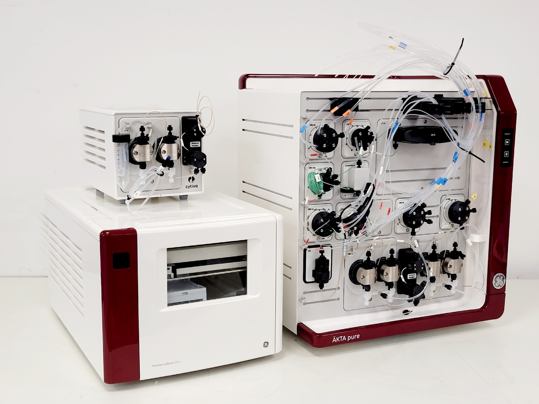 Image of GE Healthcare AKTA Pure FPLC System w/Fraction Collector F9-C & Sample Pump S9H