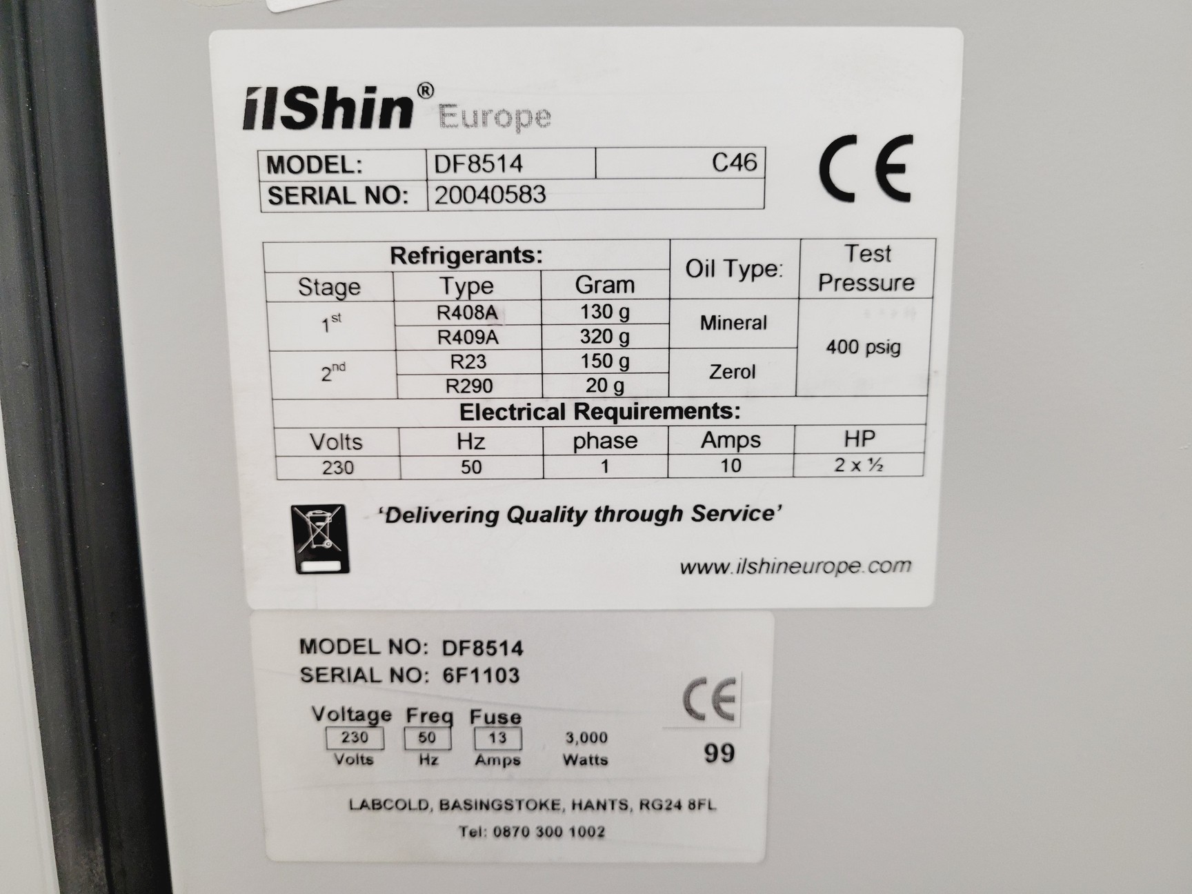 Image of Labcold / ilShin DF8514 Ultra-Low Temperature Freezer Lab