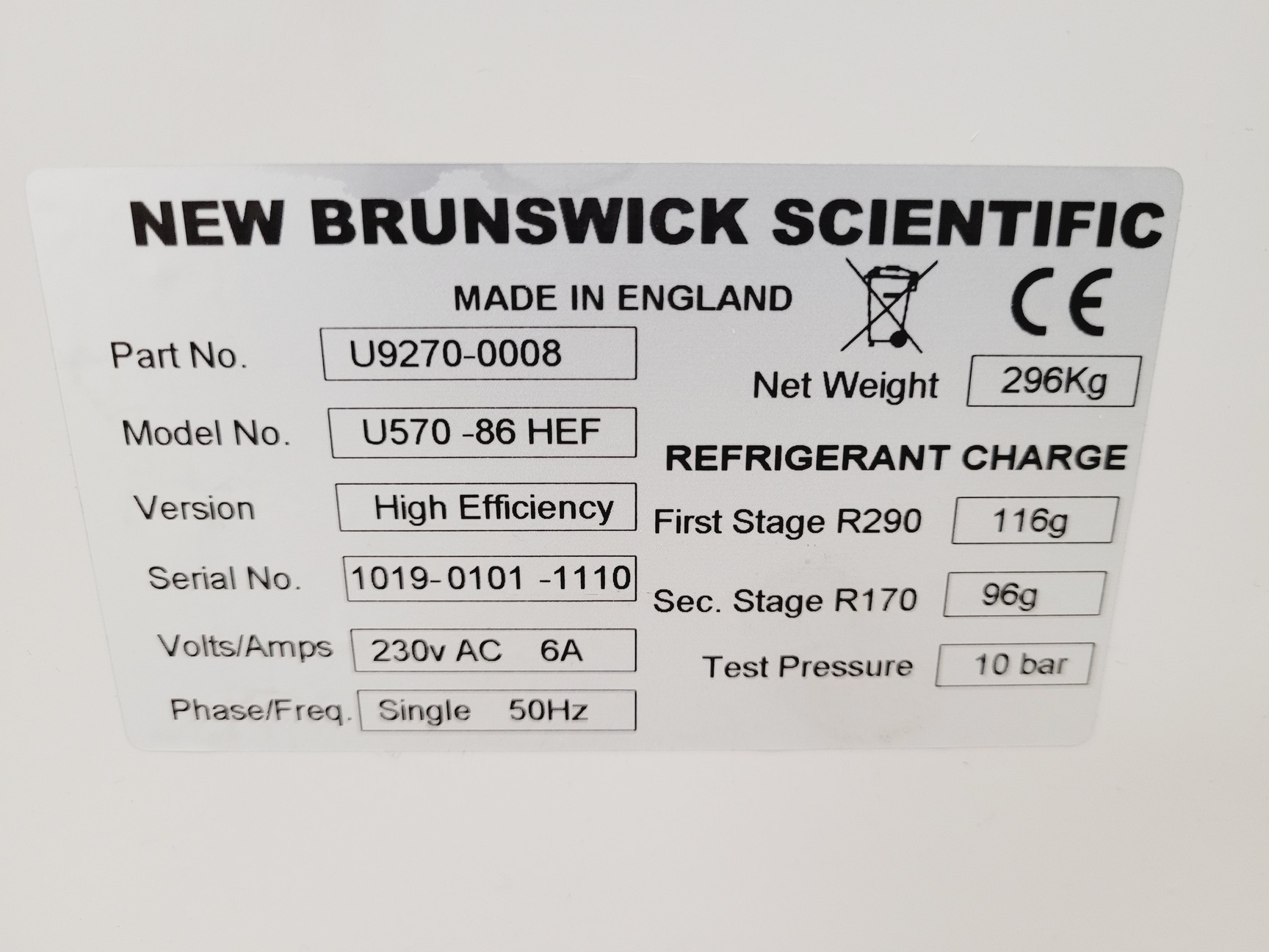 Image of New Brunswick Scientific U570 -86 HEF Ultra-Low Temperature Freezer Lab
