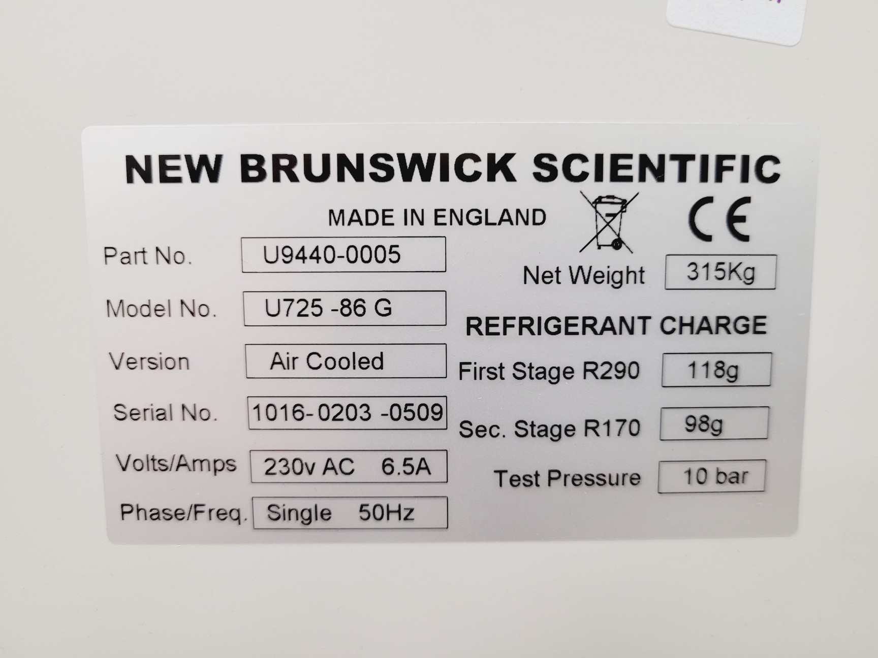 Image of New Brunswick Scientific U725 -86 G Ultra-Low Temperature Freezer Lab