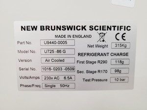 Thumbnail image of New Brunswick Scientific U725 -86 G Ultra-Low Temperature Freezer Lab
