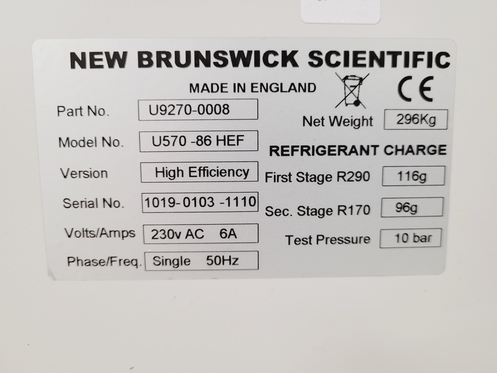 Image of New Brunswick Scientific U570 -86 HEF Ultra-Low Temperature Freezer Lab