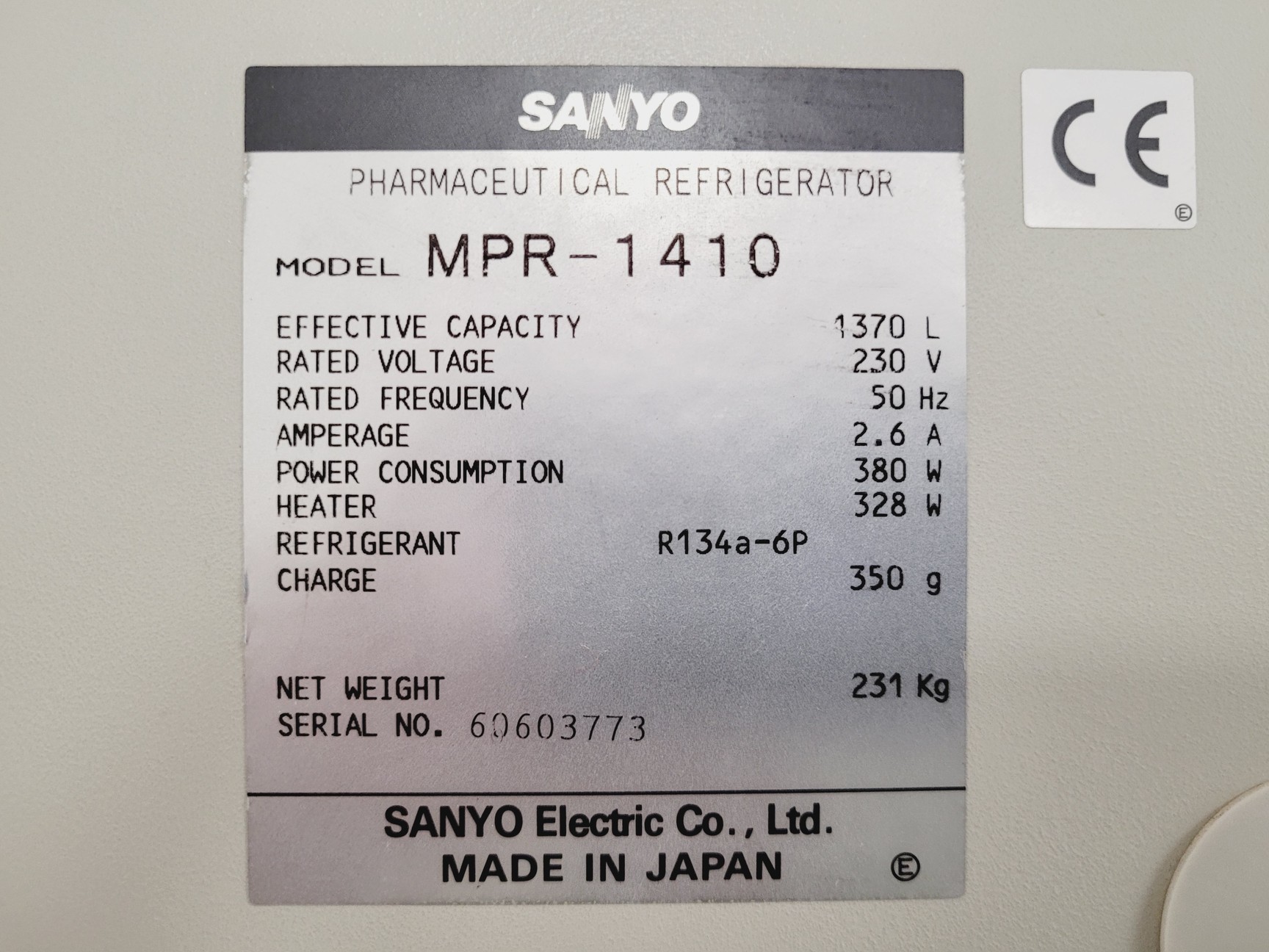 Image of Sanyo MPR-1410 Pharmaceutical Refrigerator -  Spares/Repair Lab