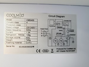 Thumbnail image of Coolmed CMS400 Medical/Pharmacy Refrigerator