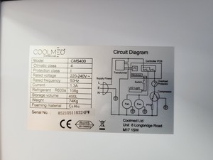Thumbnail image of Coolmed CMS400 Medical/Pharmacy Refrigerator Lab