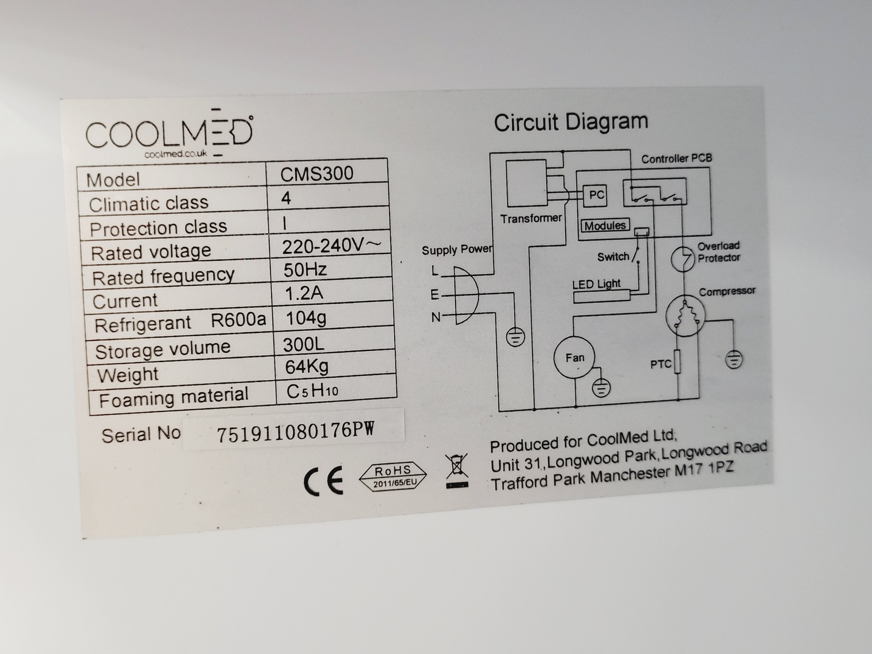 Image of Coolmed CMS300 Medical/Pharmacy Refrigerator