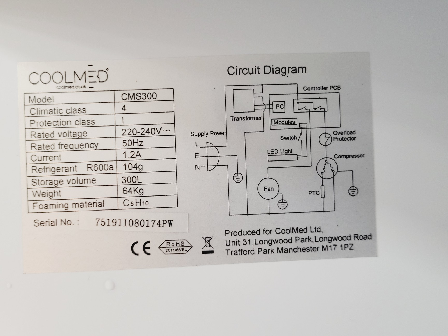 Image of Coolmed CMS300 Medical/Pharmacy Refrigerator