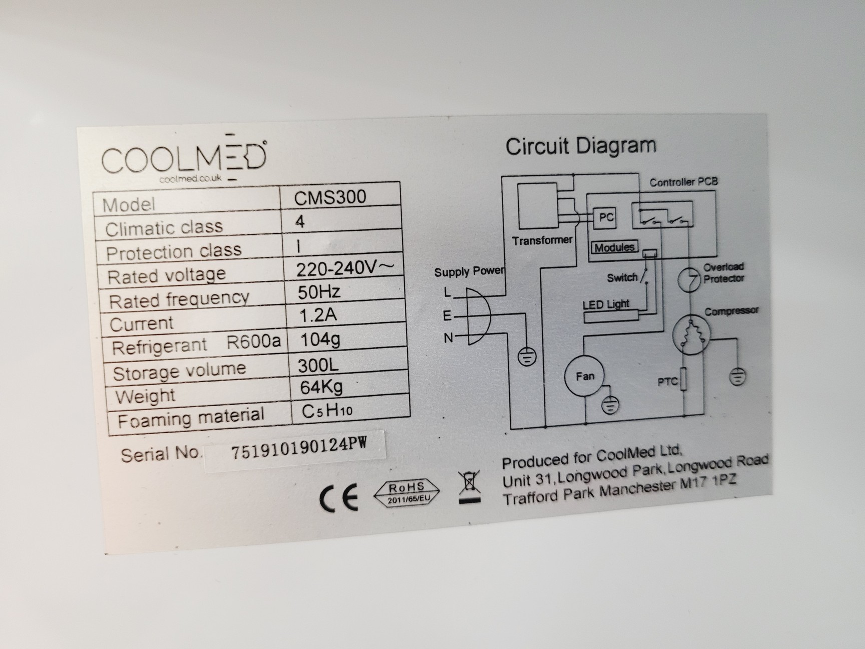 Image of Coolmed CMS300 Medical/Pharmacy Refrigerator