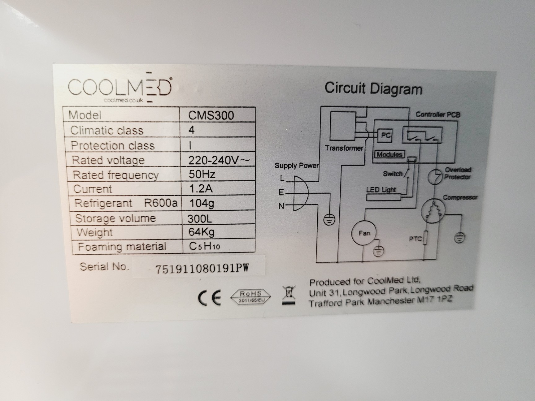 Image of Coolmed CMS300 Medical/Pharmacy Refrigerator