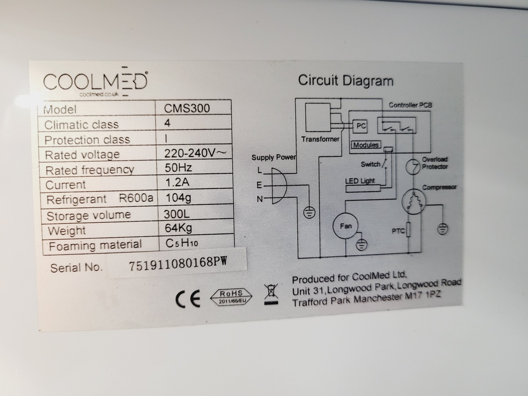 Image of Coolmed CMS300 Medical/Pharmacy Refrigerator