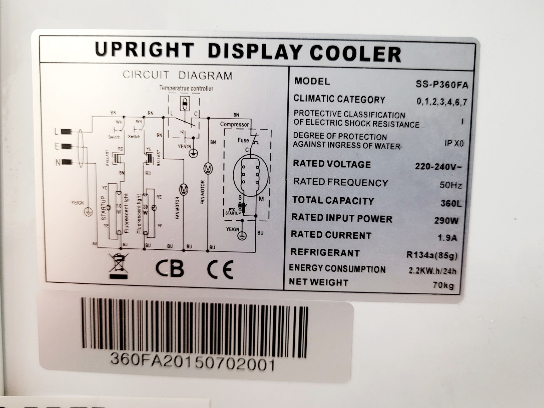 Image of RDC Upright Display Cooler SS-P360FA Lab