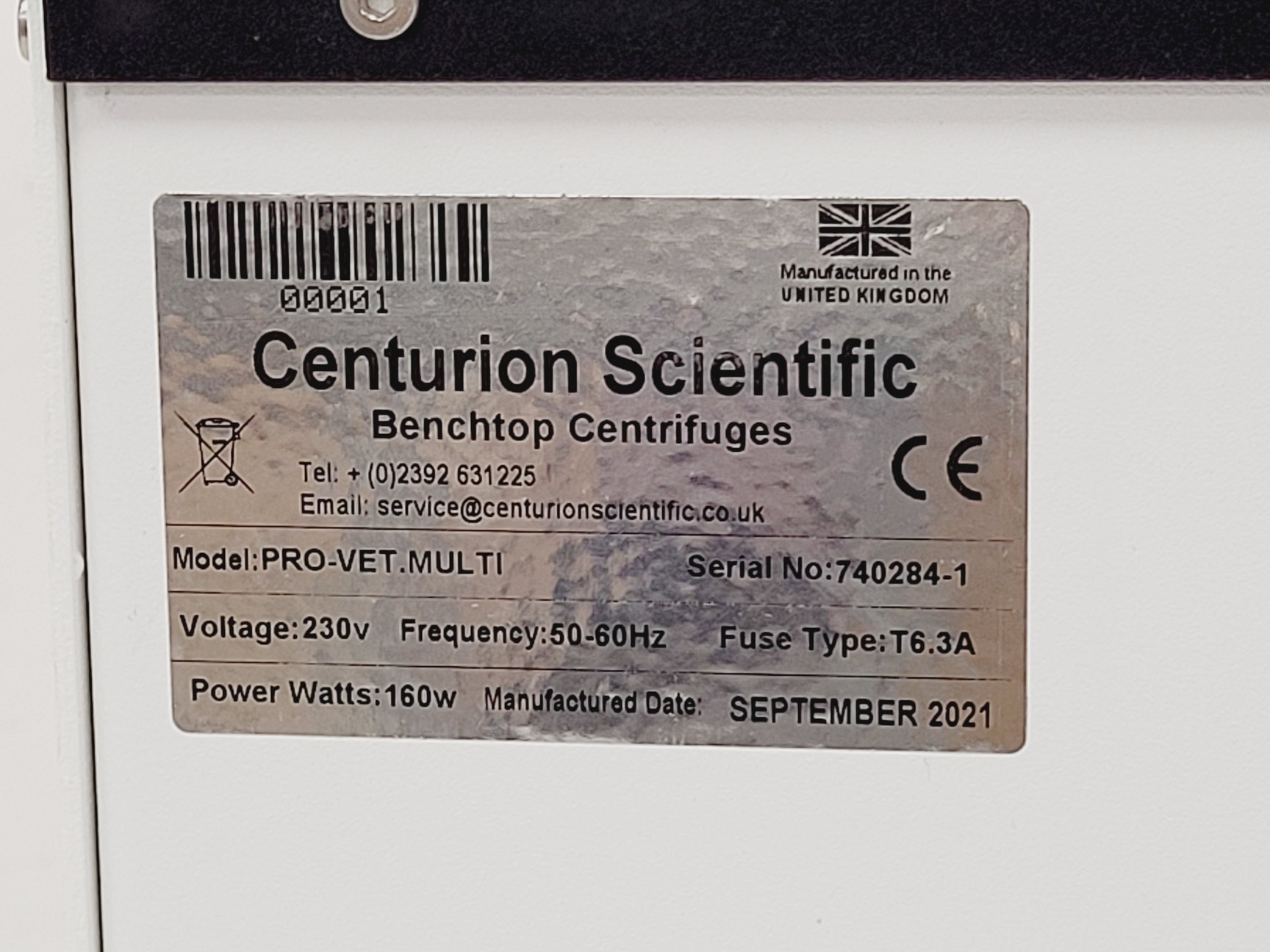 Image of 202Centurion Scientific PRO-VET Multi Benchtop Centrifuge - Spares/Repair Lab