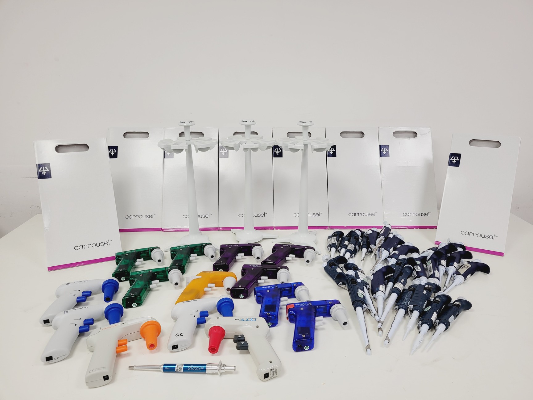Image of Lot of Mixed Brand Pipettes & Gilson Carrousels Lab