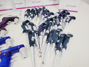 Thumbnail image of Lot of Mixed Brand Pipettes & Gilson Carrousels Lab